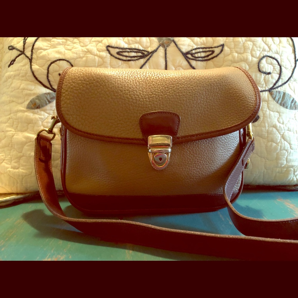 Vintage Dooney & Bourke Lock Flap Shoulder Tote